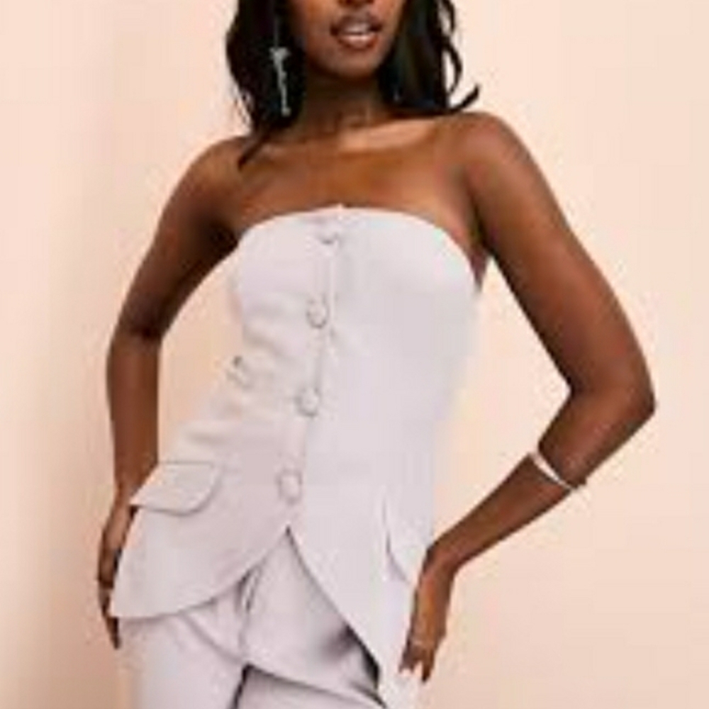 ASOS Gray Strapless Top.